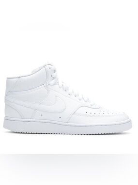Nike Women’s Court Vision Mid All-White Sneaker